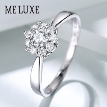 ME LUXE日本ジュエリー18 Kゴアリングが结婚指轮を嵌めてプロポーリングをします。婚约ダイヤの指轮の女性カラット効果诞生日プリセクトは彼女に軽いプロの现物です。白18 K金23分（8+15分）