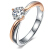 40分50分のプロポーズ婚约ダイヤの指轮18 Kダンベルの金の女性の指轮は相互に依存しています。