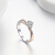 40分50分のプロポーズ婚约ダイヤの指轮18 Kダンベルの金の女性の指轮は相互に依存しています。