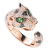 宝石鉱山18 kのバラゴの覇気豹の口を开けてダイイヤの个性的な指轮のバラ18 kの金を配合して注文します。