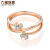 六福ジュリーネの特别モダリア18 K金精致な花のダイヤモドの指轮の女性の指轮の闭口戒の定価N 133は全部で18分/赤18 K/2.83グラム-14日です。