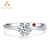 LOQIジュエリダヤの指輪18 k金ダウヤの指輪の雪が1カラットの効果を現して結婚します6爪のプロポーズの女性戒の婚約指輪の暖かい愛の20分の効果は6分18 Kです。