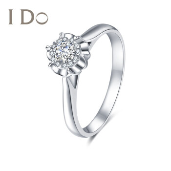 I Do Destinyシリーズ18 K金ダイヤモンドの指輪の花の形をした指輪です。指輪をはめ込んだ二階建ての象眼群に、ダイヤモンドの指輪18 K金（現物）/H/10分/12号です。